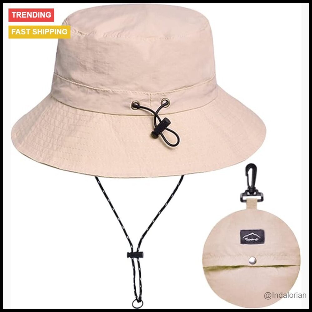 Waterproof Bucket Hat Adjustable Packable UPF 50 Sun Protection Safari Boonie